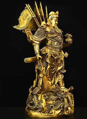 铜关公武财神铜像龙关羽关二爷