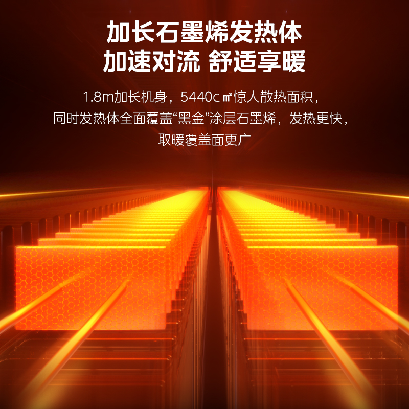 美的石墨烯踢脚线取暖器家用加湿电暖器冬季取暖智能3000W新款