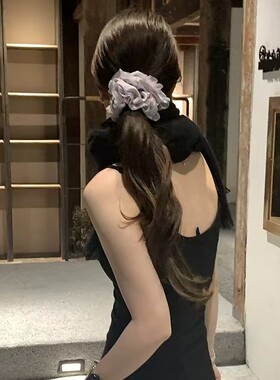 紫色仙气欧根纱发圈头绳