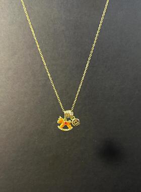 Gulaya necklace 古啦雅 金色小木马吊坠项链轻奢时尚小众锁骨链