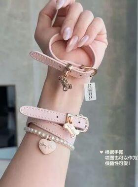 蓝色甜酷辣妹choker甜酷气质爆款猫爪手环洛丽塔手圈手链新款手饰