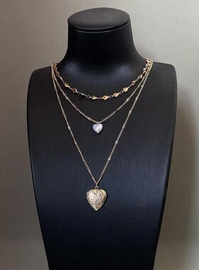 Vintage 古着「Locket Story」爱心锁骨链