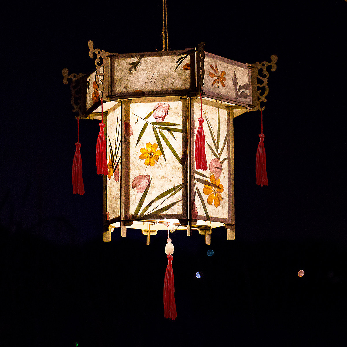 中秋节灯笼diy手工制作材料 儿童手提花灯非遗花草纸古风宫灯装饰