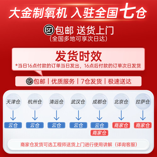 日本大金新品家用医用制氧机轻音吸氧机5L老年人氧气机新品致远版 - 图0
