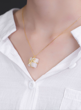沙金锁骨链蝴蝶结时尚潮流吊坠