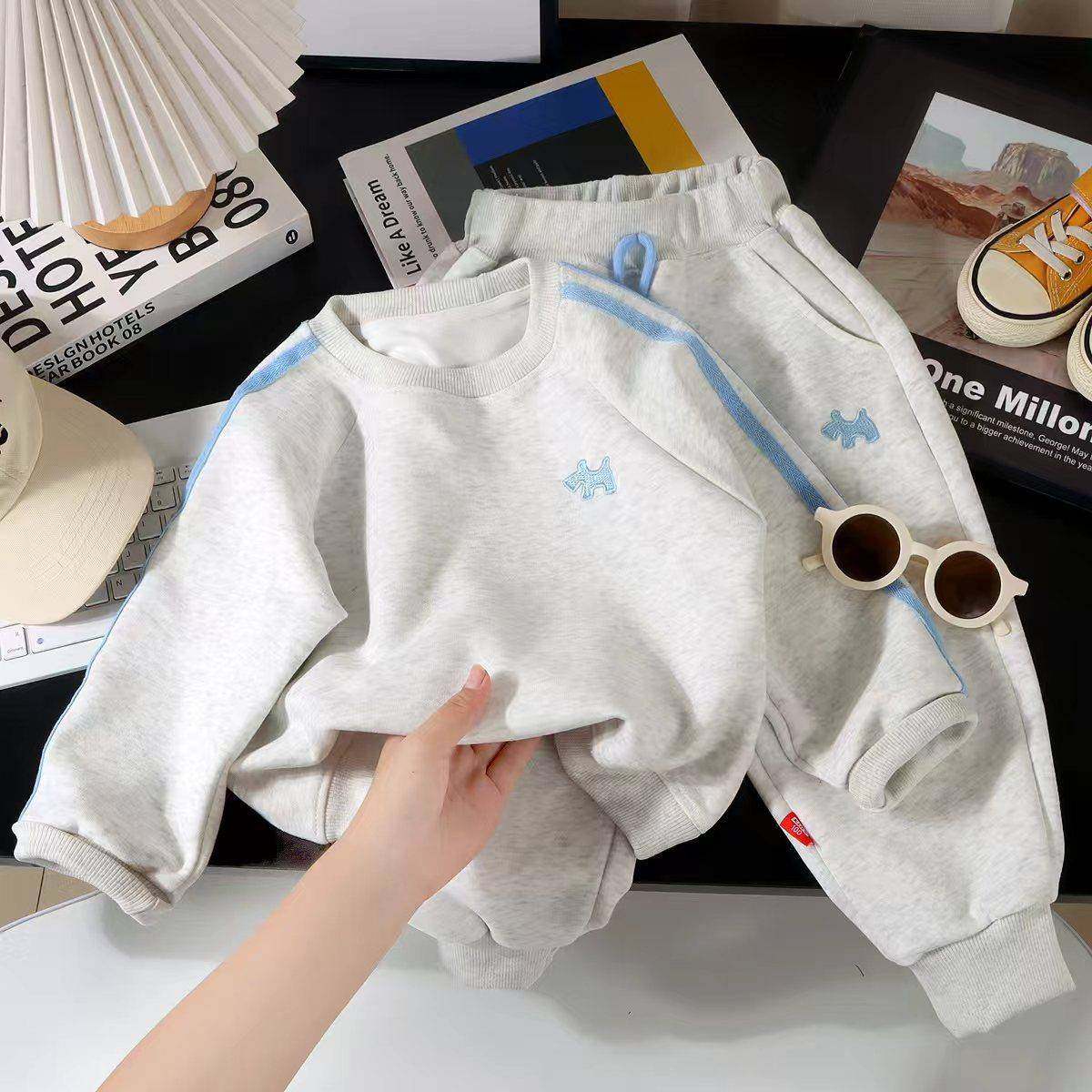 韩版春秋新款儿童套装2025时尚男女儿童卫衣套装儿童春季运动童装,淘宝优惠券,粉丝福利购,淘宝优惠卷