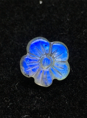 天然水晶拉长石蓝黄光男女吊坠