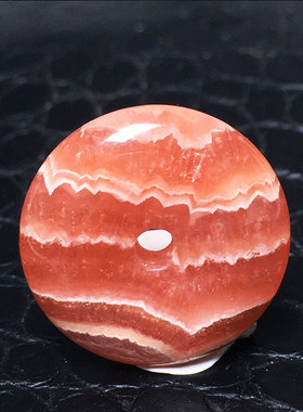 阿根廷天然红纹石平安扣红色水晶男女同款送礼装饰吊坠手饰送证书