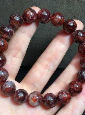 天然红胶花手链男女同款饰品礼物