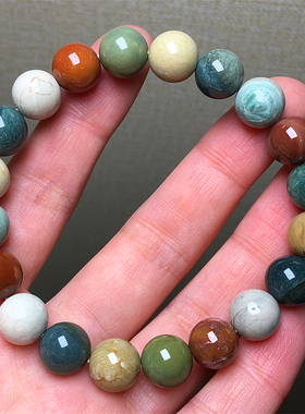 天然阿拉善彩虹色男女款手串饰品