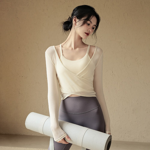 Ackdcs气质瑜伽服上衣女2026春夏新款运动健身套装跑步训练两件套 - 图2