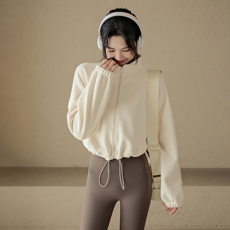 Ackdcs加厚运动外套女秋冬新款保暖双面绒瑜伽服时尚健身长袖上衣,淘宝优惠券,粉丝福利购,淘宝优惠卷