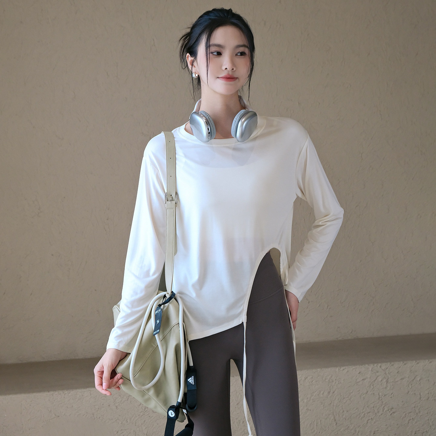 Ackdcs宽松运动长袖女秋季瑜伽罩衫高级感普拉提健身T恤跑步上衣,淘宝优惠券,粉丝福利购,淘宝优惠卷