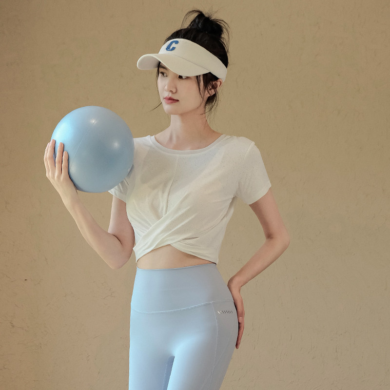 Ackdcs瑜伽服女夏季薄款短袖普拉提上衣专业跑步速干健身运动T恤,淘宝优惠券,粉丝福利购,淘宝优惠卷