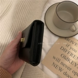 Брендовый ретро квадратный кошелек, бумажник, черный картхолдер, Южная Корея, из натуральной кожи