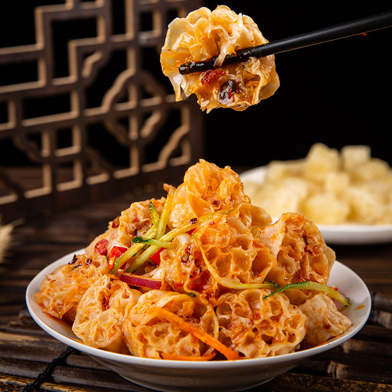 网红面藕500g商用沾冷串吸汁素面藕圈面筋干货农家特产凉拌火锅