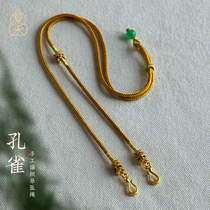 Double Ear Necklace Rope Pendant Pendant Rope Gold Ruyi Lock Bag Chrope Necklace Black Rope Sarkin High End Collarbone Chain Rope