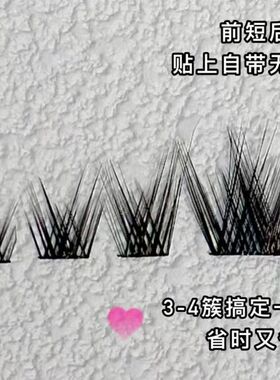 婴儿直狐系斜飞直狐狸假睫毛浓密仿真自然眼尾拉长单簇上镜