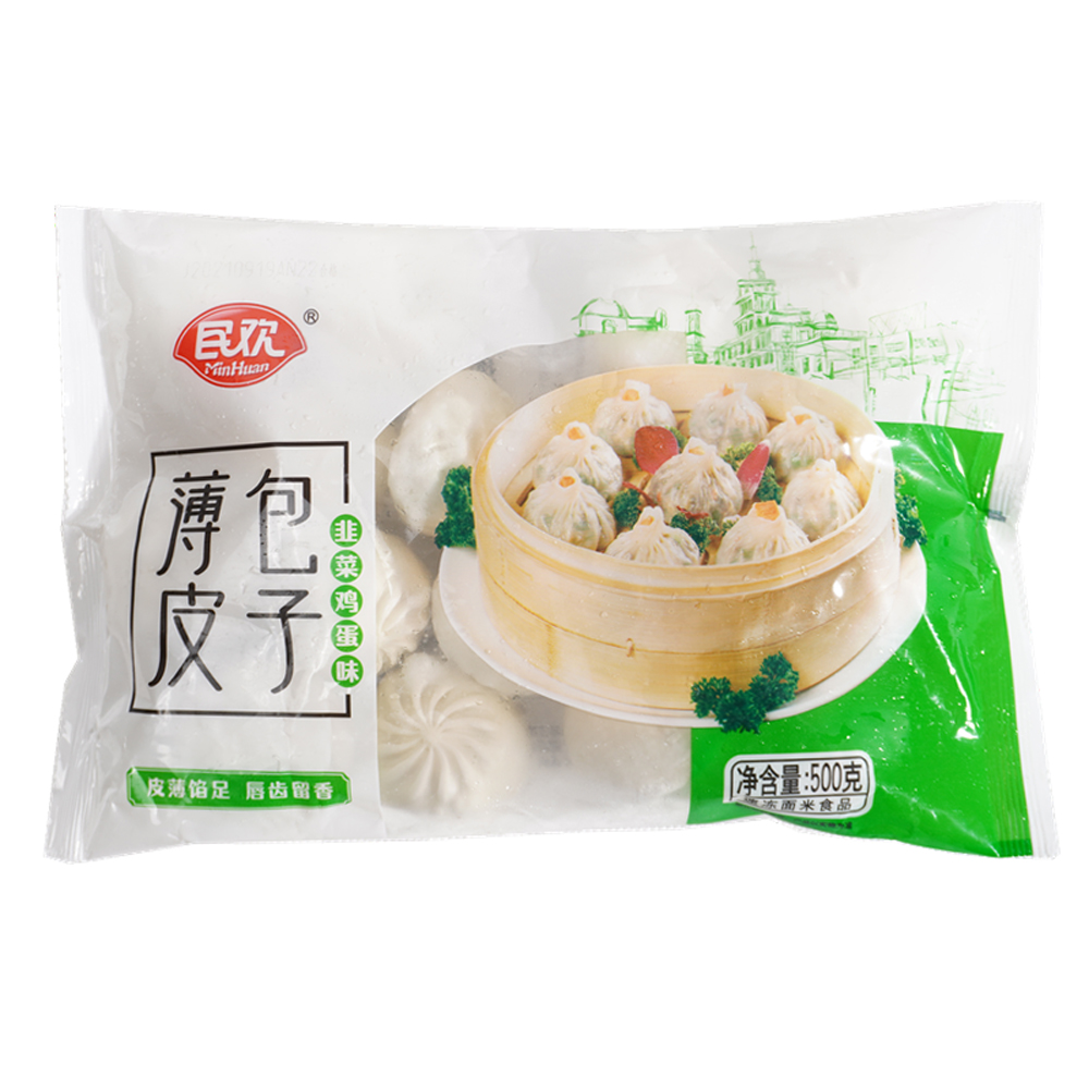 水晶薄皮素馅小笼包速冻荠菜面点韭菜鸡蛋早餐半成品包子商用家用 - 图3