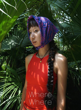 【蔓语飞花系列】WhereWhere蜡染布方巾头巾