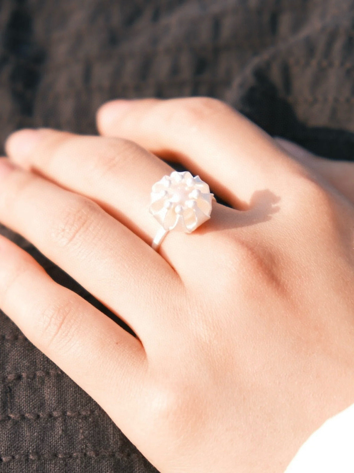 Whisper Melody Double Lantern Fruit Gemstone Ring S925 Silver Fireworks Cut