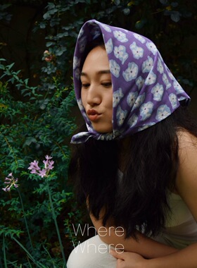 【三色方巾-小风花】WhereWhere原创印尼手工蜡染Batik方巾头巾