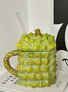 速发创意榴莲礼玩稀奇古怪搞怪杯子陶瓷杯生生日潮用实物男生