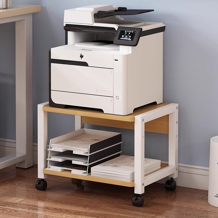 落地双层打印机置物架办公室书房桌下带轱辘可移动可调节高度架子,淘宝优惠券,粉丝福利购,淘宝优惠卷