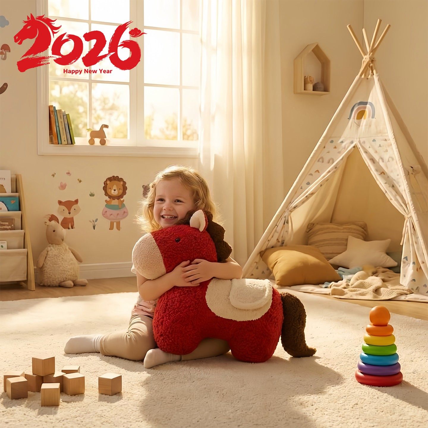 十二生肖马年吉祥物好运小马儿童新年礼物毛绒公仔抱枕软萌可爱女,淘宝优惠券,粉丝福利购,淘宝优惠卷