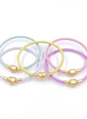 周生生钢丝绳红手绳适用于Charme钢丝绳转运珠手链不锈钢链颈绳