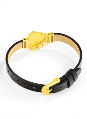 拍卖 天然老料和田玉碧玉佛公腕带玉石S925银镶时尚简约女款手表