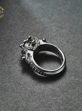 Arthur.k男士霸气皇冠镶钻戒指