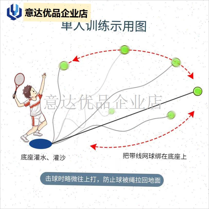一个人打羽毛球神器网球训练器单人打带线N回弹亲子款自打网球拍, - 图2