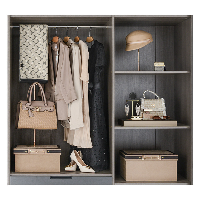 轻奢样板房衣服摆件驼色衣帽间软装主卧开放式衣柜展厅装饰品套装,淘宝优惠券,粉丝福利购,淘宝优惠卷