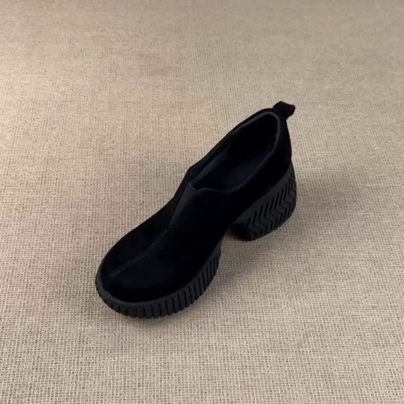 复古风圆头厚底增高乐福鞋女2025年秋冬新款一脚蹬小皮鞋通勤单鞋,淘宝优惠券,粉丝福利购,淘宝优惠卷