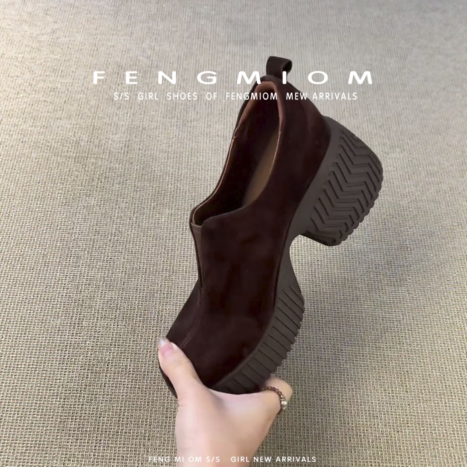 复古风圆头厚底增高乐福鞋女2025年秋冬新款一脚蹬小皮鞋通勤单鞋,淘宝优惠券,粉丝福利购,淘宝优惠卷