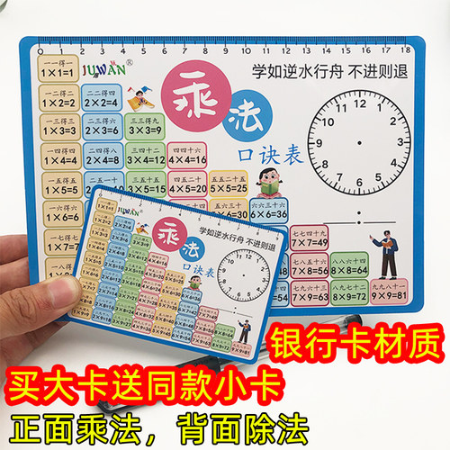 乘法口诀表大九九乘除法口诀卡片小学背诵神器一二年级99数学全套 - 图1