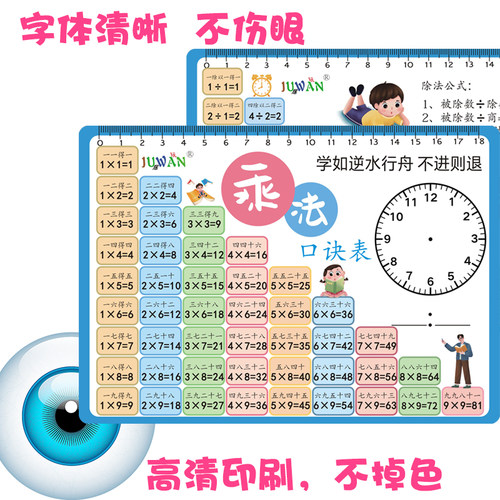 乘法口诀表大九九乘除法口诀卡片小学背诵神器一二年级99数学全套 - 图2