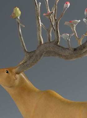 黄铜梅花鹿摆件中式一鹿平安礼品