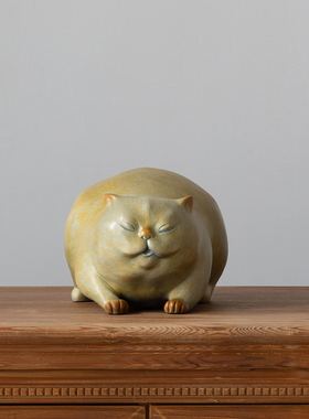铜之美 橘猫摆件仿真可爱趴趴猫创意铜工艺礼品客厅家居酒柜装饰