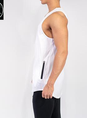 Summer men's cotton sleeveless vest top弹力无袖背心跑步