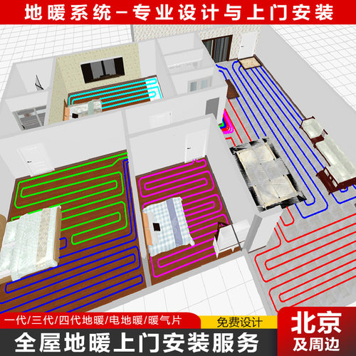 水电地暖家用全套设备伟星地热模块锅炉系统分水器免回填安装施工 - 图1
