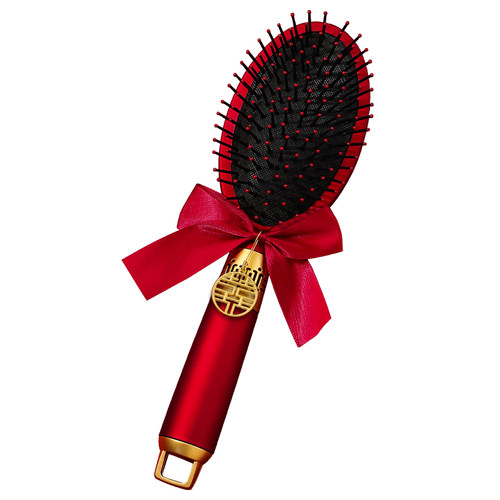 梳子结婚一对女方陪嫁物品婚礼喜庆红色新娘新潮喜梳婚庆用品大全 - 图0