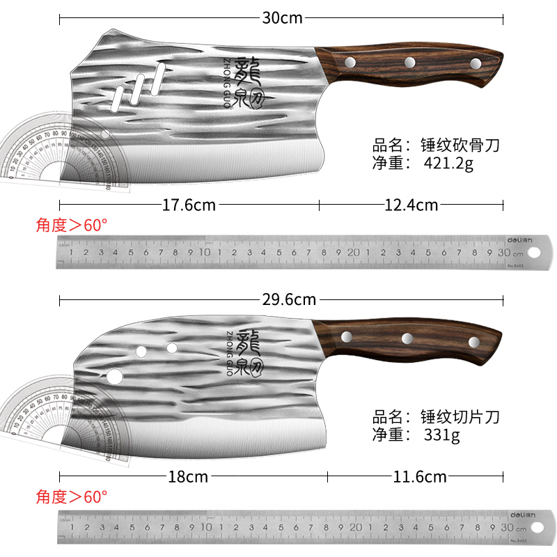 新疆仓库直发刀具家用菜刀锻打切菜刀厨师专用斩骨刀包邮开刃的刀