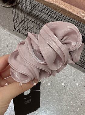 米色紫色褶皱显发量香蕉夹顶夹气质优雅ins风高级感可爱甜美发夹
