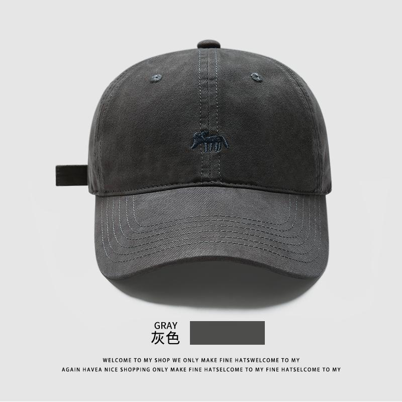 2025早春新款刺绣小狐狸棒球帽出行遮阳男女加深宽檐显脸小鸭舌帽 - 图1