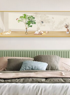 现代简约风格卧室挂画北欧温馨床头背景墙壁画客厅主卧装饰画