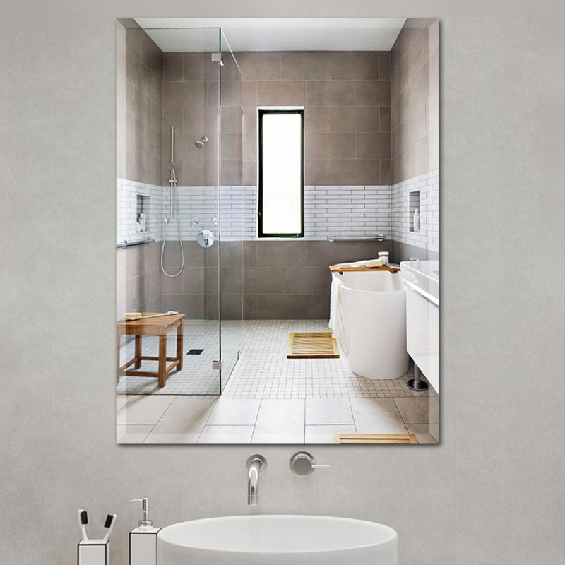 浴室镜子免打孔无框贴墙卫生间镜洗手间卫浴镜壁挂镜子化妆镜自粘 - 图3