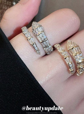 风冷淡戒设计饰品蛇形戒指