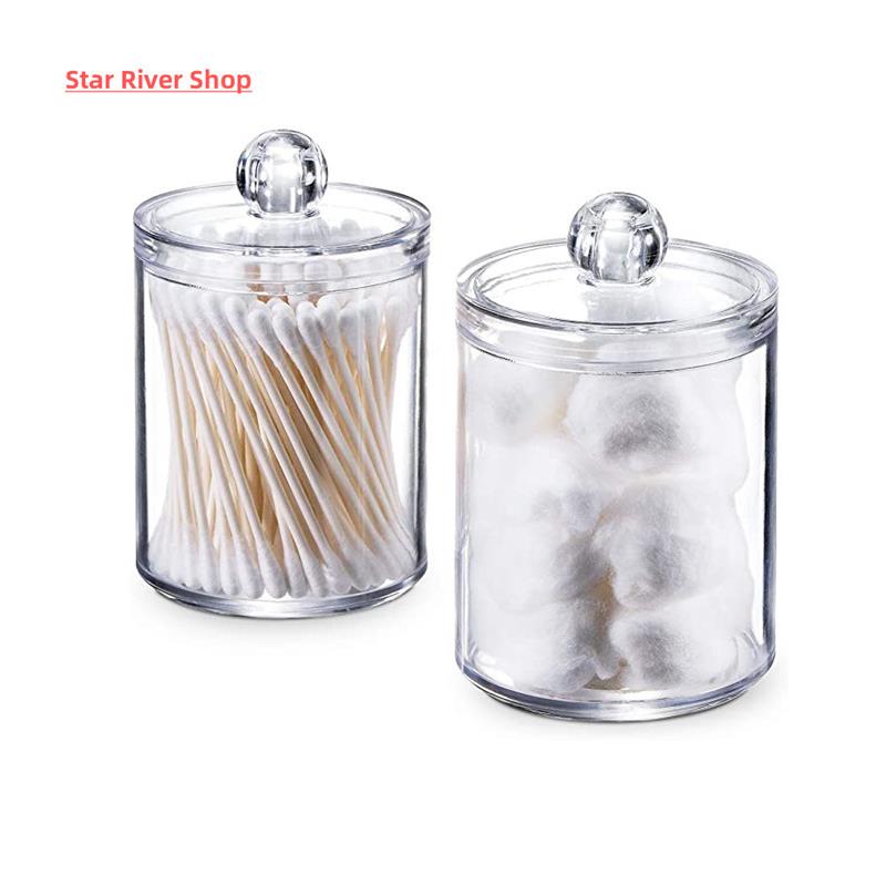 2pcs Cosmetics Storage Box Makeup Organizer Bathroom Jar Cot - 图3